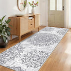HEBE Hallway Runner Rug 3'x8', Washable Non Slip Kitchen Rug Runner | Soft Boho - Image 8