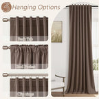 100% Blackout Curtains 102 Inch Length 2 Panels Set - Image 6