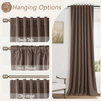 100% Blackout Curtains 108 Inch Length 2 Panels Set - Image 6