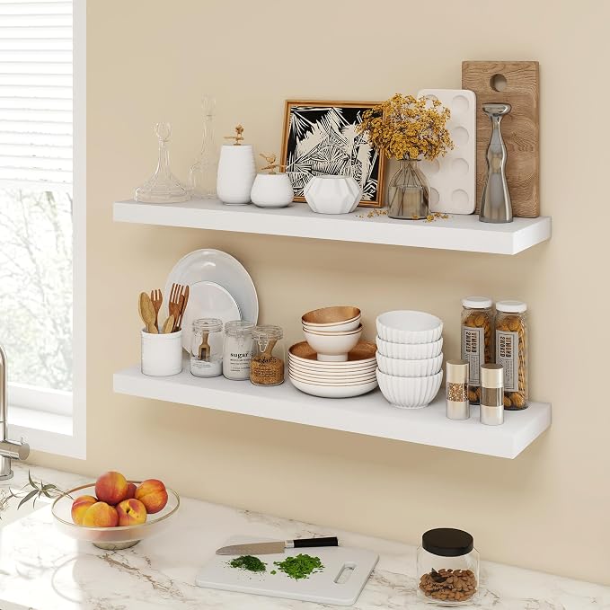 Acovy 36 Inch Floating Shelves, 9.3" Deep Floating Shelf Wall Mounted, Rustic - Image 2