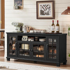 SAVOR LIFE Large Black Sideboard Buffet Cabinet by SAVORLIFEFurniture