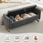 66" King Size End of Bed Storage Bench, Storage Benches - Image 3
