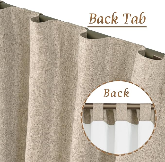 45 Inch Natural 100% Blackout Linen Curtains - Image 6