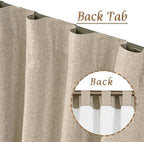 45 Inch Natural 100% Blackout Linen Curtains - Image 6