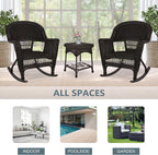 Jeco 3 Piece Rocker Wicker Chair Set - Image 11
