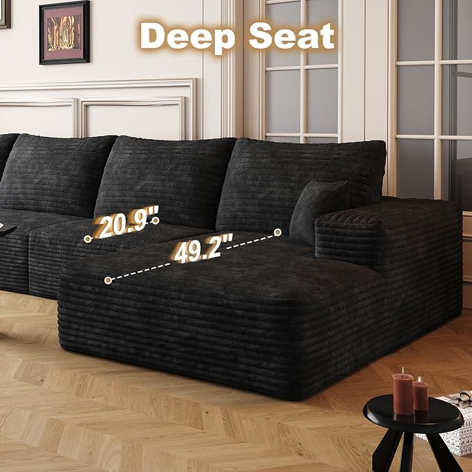 136" Sectional Couches for Living Room Cloud Couch Sofa - Image 4