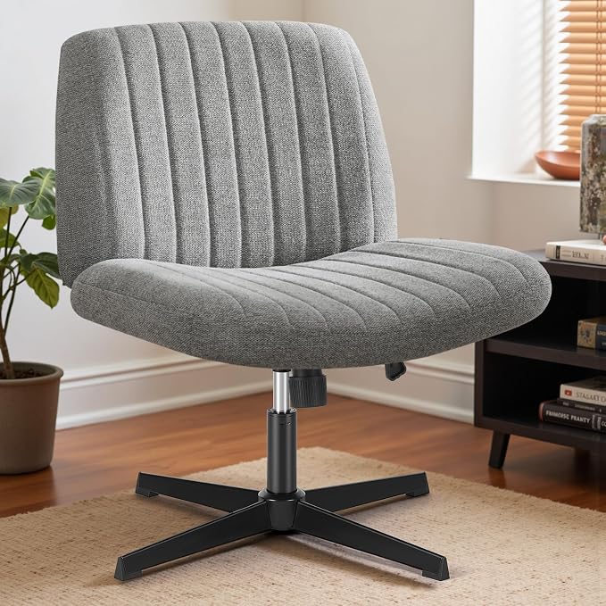 OLIXIS Criss Cross Legged Chairs Armless No Wheels Wide Seat Height Adjustable - Image 3