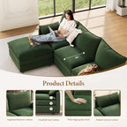 Vesgantti 108" Sectional Sleeper Sofa, 6-Seater Oversized Modular Cloud Couch - Image 4