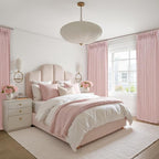 Baby Pink High Ceiling 102 Inches Long Curtains 2 Panels Set - Image 5
