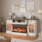 QUW 70" Farmhouse Fireplace TV Stand - Image 6