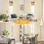 Beige Semi Sheer Linen Curtains 84 inches - Image 6