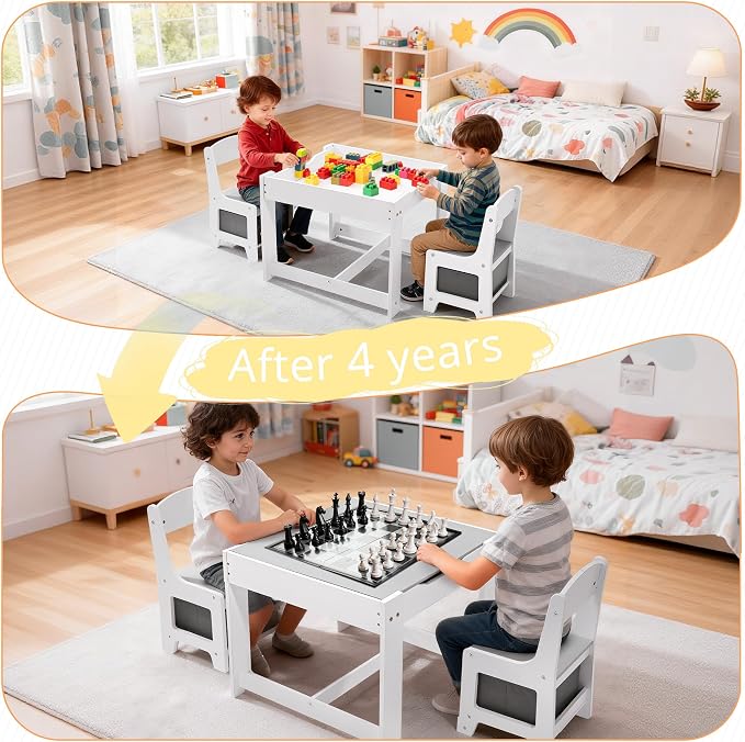 Pterying Wood Toddler Table and Chair Set - Image 5