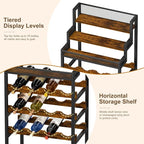 Tiered Wine Rack and Liquor Cabinet, Large Capacity Freestanding Floor Wine - Image 2
