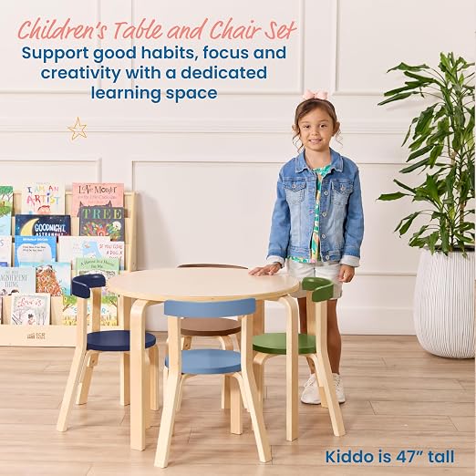 ECR4Kids Bentwood Table and Curved Back Chair Set, Kids Furniture - Image 3