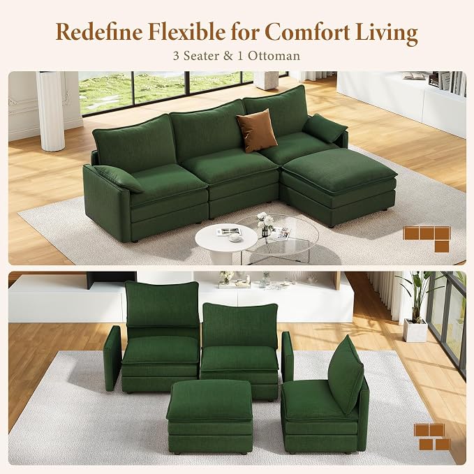 Vesgantti 108" Modular Sectional Sofa, Comfy Cloud Couch - Image 7