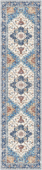Yamaziot Washable Runner Rug, 2x8 Non-Slip Boho Vintage Hallway Kitchen Rug | - Image 3
