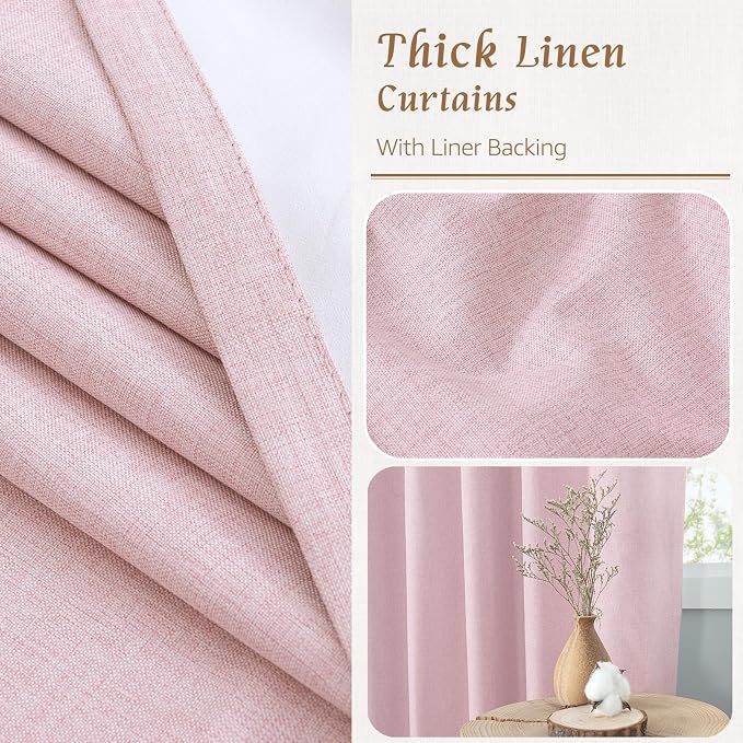 100% Blackout Linen Curtains 72 Inches - Image 7