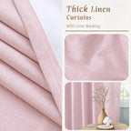 Linen Full Blackout Window Curtains - Image 7