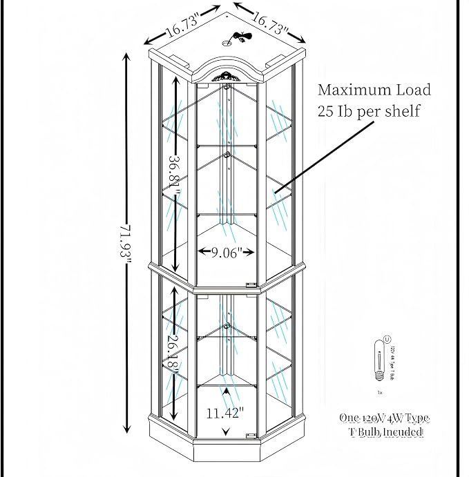 Glass Corner Display Cabinet - Image 2