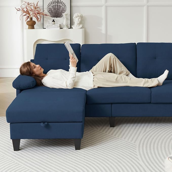 84" Convertible Sectional Sofa, Deep 3-Seat L Shaped Sectional Couch - Image 7