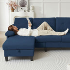 84" Convertible Sectional Sofa, Deep 3-Seat L Shaped Sectional Couch - Image 7