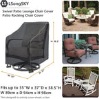Outdoor Swivel Lounge Chair Cover 2 Pack, 35 W x 37 D x 38.5 H inches, 100% - Image 3