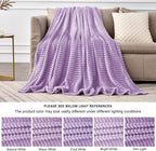 BEDELITE Ribbed Jacquard Lavender Fleece Twin Blanket - Image 7