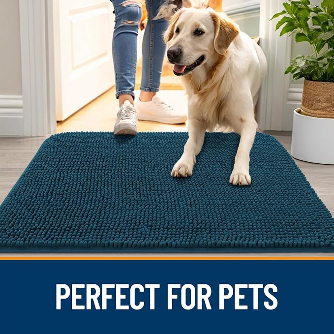 OLANLY Dog Door Mat for Muddy Paws 40x24, Super Absorbent Chenille Mud Mat | - Image 6