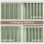 Pitalk Light Sage Curtains 38 Inch Wide - Image 5