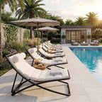 Outdoor Chaise Lounge Chair Set of 2, Patio Chaise Lounge Recliner, Poolside - Image 4