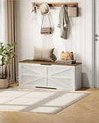 CHOEZON Storage Chest, 47.2" Wooden Storage Trunk, Modern Storage Bench - Image 4
