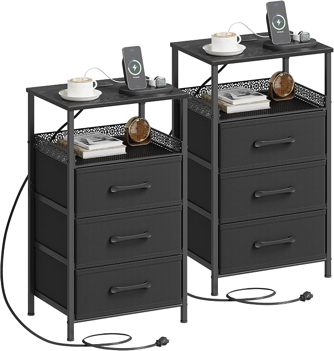 JARHETUN Nightstand Set of 2, Night Stands by JARHETUN