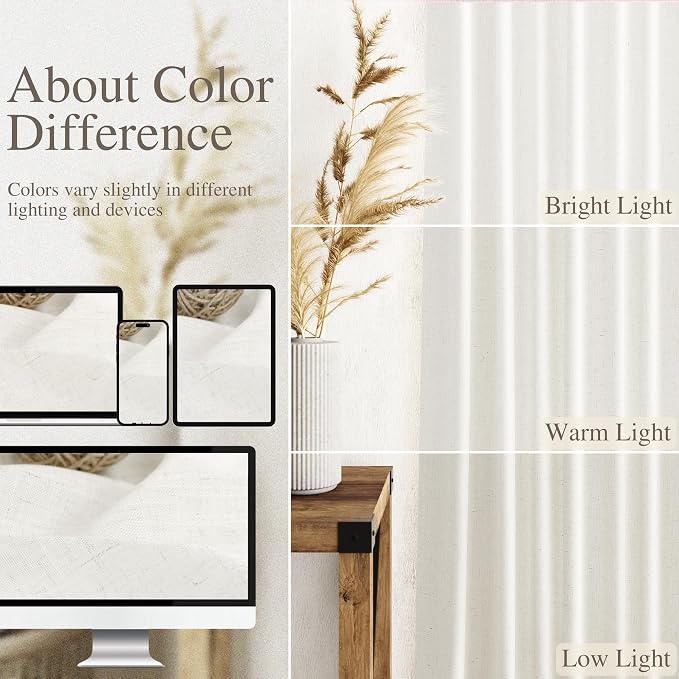Neutral Linen Curtains 72 Inches - Image 3