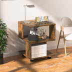 BROWN-BROWN Nightstand, Japanese Tatami Style Small End Table, 2 Tiers Sofa by BROWN-BROWN