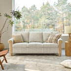 EcoHarbor Living 3-Seater Couch, Stripe 81" Mid-Century Modern Upholstered Sofa - Image 7