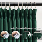 Dark Green Blackout Curtains 72 Inches Long, Pinch Pleated Drapes - Image 2