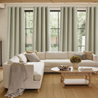 NICETOWN Faux Linen Beige Blackout Curtains 84 inches Long - Image 4