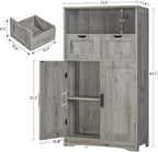 Iwell Storage Cabinet with 2 Drawers & 2 Adjustable Shelves, Kitchen Cabinet - Image 3