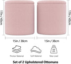 Cmishe Ottoman Poufs with Storage, Soft Upholstered Vanity Stool - Image 2