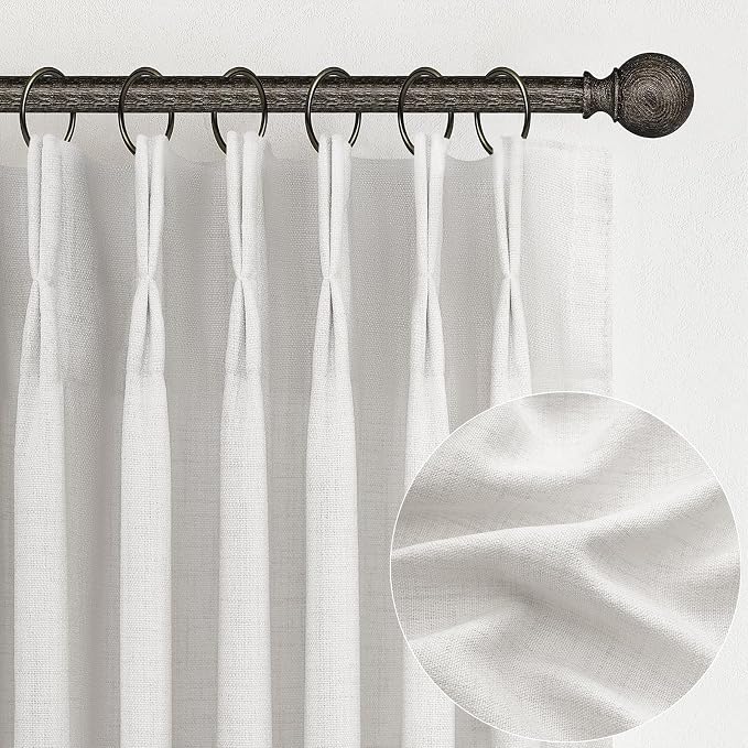 Pinch Pleated Short Sheer Curtains 54 Inch Length by PleatedDrapes