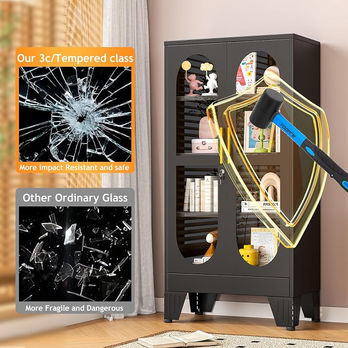 PAOFIN 47" H Locking Display Cabinet - Image 5