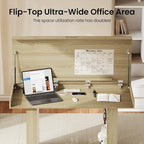 55" Convertible Computer Desk, 2-in-1 Flip-Top Desk & Dining Table - Image 3