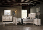 Roundhill Furniture Imerland Contemporary White-wash Finished 5-Piece Sleigh - Image 3