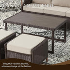 MELLCOM 7 Piece Patio Furniture Set Wicker Patio Conversation Set Rocking - Image 6