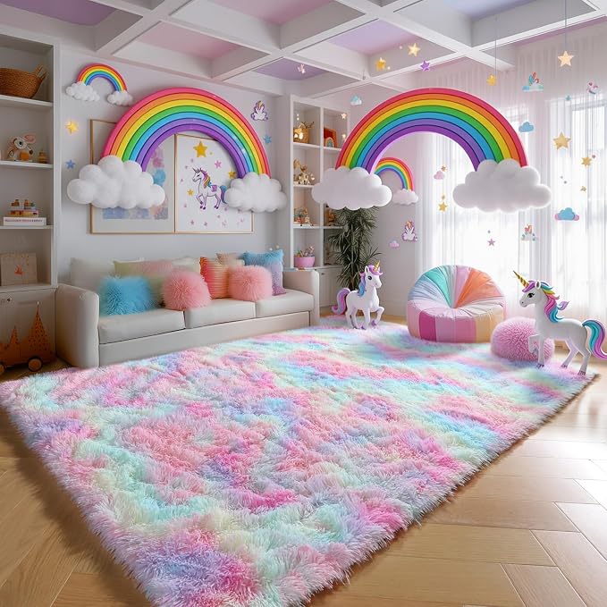 4x6 Rainbow Fluffy Soft Plush Area Rugs - Image 6