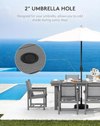 SERWALL 5 Piece Patio Dining Sets, Outdoor HDPE Dining Furniture Set - Image 4