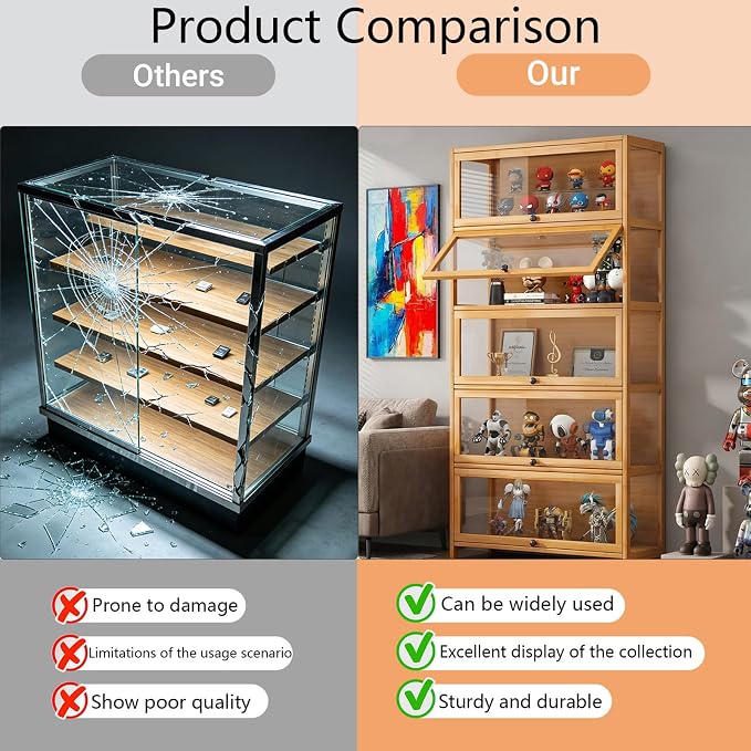 Display Cabinet with Acrylic Door, 5-Tier Curio Display Cabinet, Display Case - Image 5