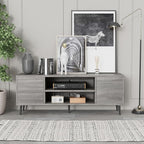 JUMMICO TV Stand for 65 Inch TV, Mid Century Modern TV Stand, Entertainment - Image 7