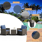 Shintenchi 3 Pieces Patio Furniture Set 3 Pieces PE Rattan Wicker Chairs - Image 6