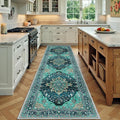 RELEANY Washable Area Rug, Runner 3'x9', Teal | Non-Slip, Water Repellent by RELEANY